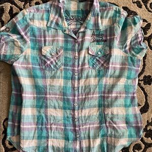 Button down Harley Davidson top
